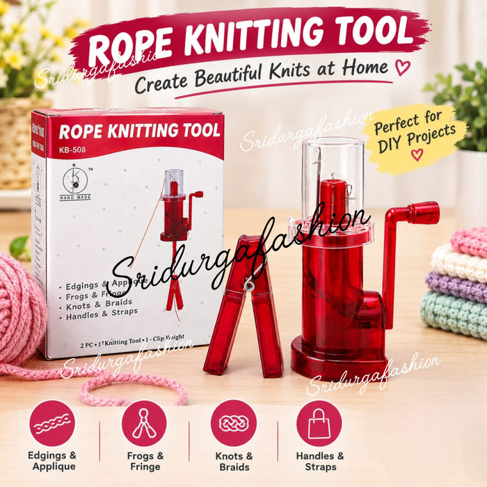 Rope knitting tool